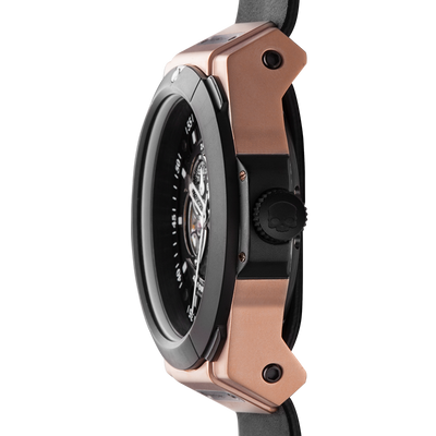 Vento Black Rose Gold Leather